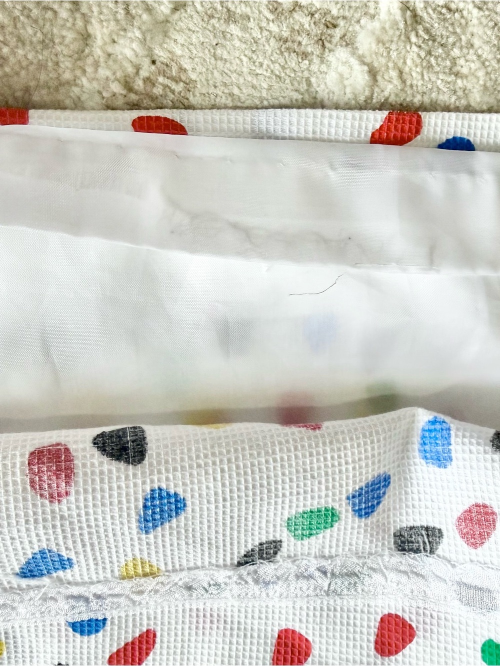 VINTAGE 80s/90s Prophecy Multicolor Confetti Print on White A-Line Skirt XS - Picture 6 of 8